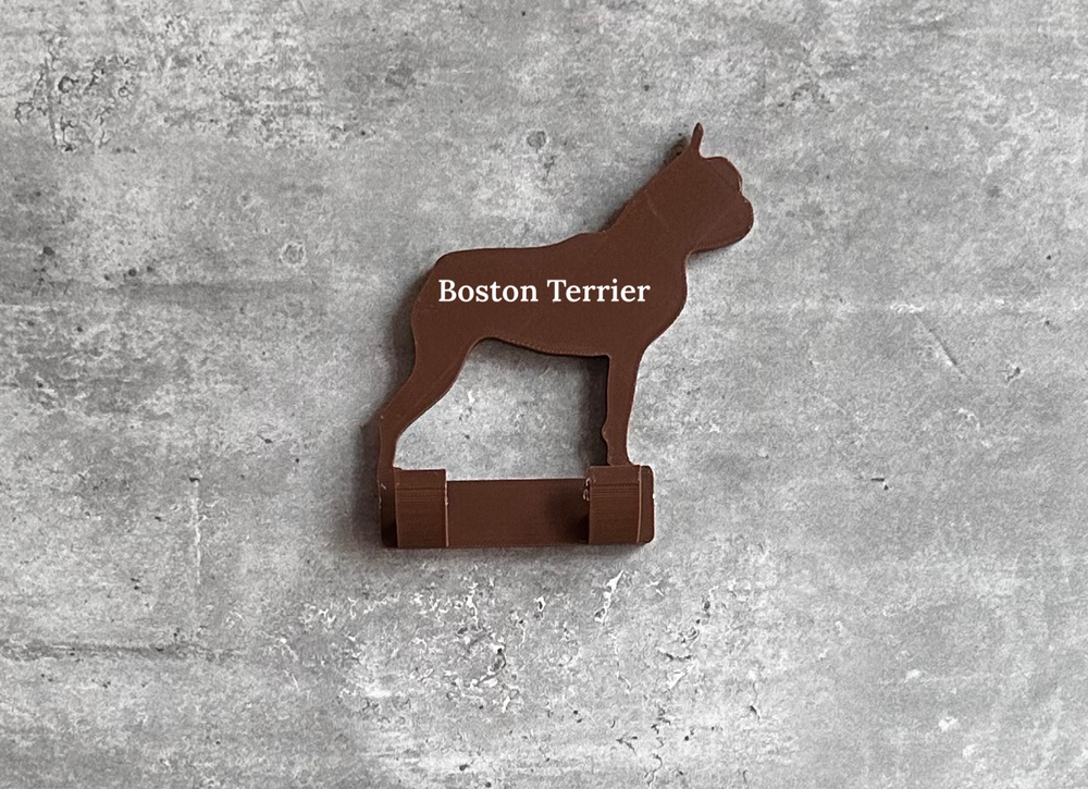 Personalised Boston Terrier Dog Lead Hook | 3D Printed | Unique Personalised Gifts