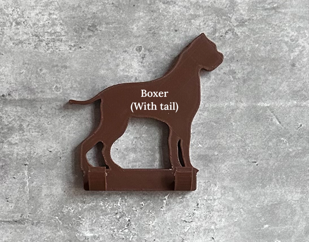 Personalised Boxer With Tail Dog Lead Hook | 3D Printed | Unique Personalised Gifts