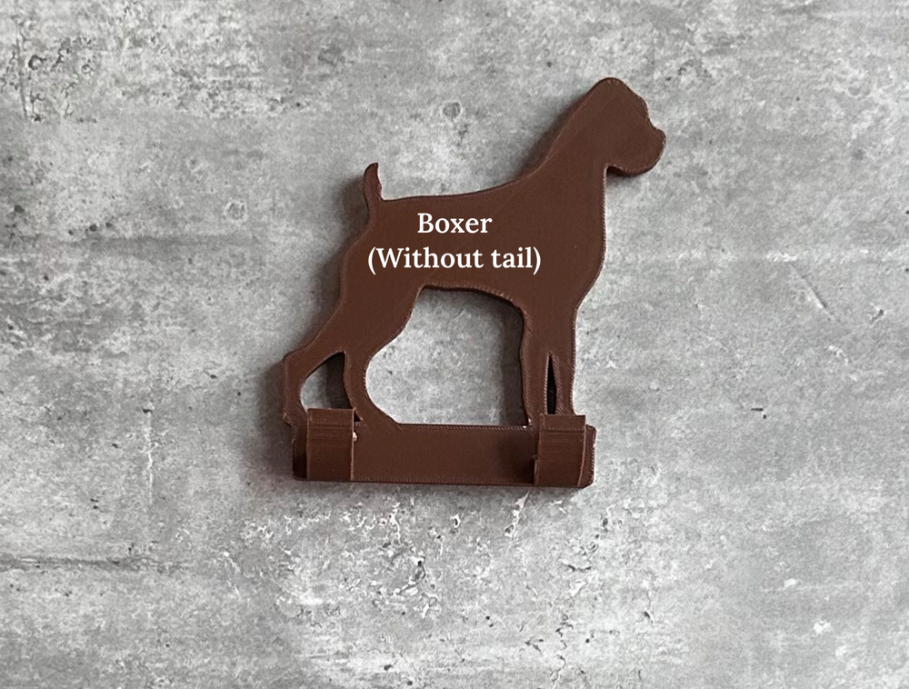 Personalised Boxer Without Tail Dog Lead Hook | 3D Printed | Unique Personalised Gifts