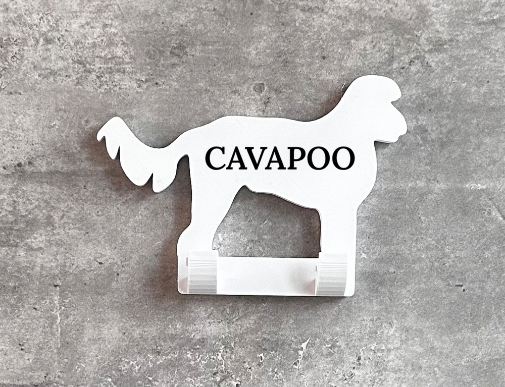 Personalised Cavapoo  Dog Lead Hook | 3D Printed | Unique Personalised Gifts