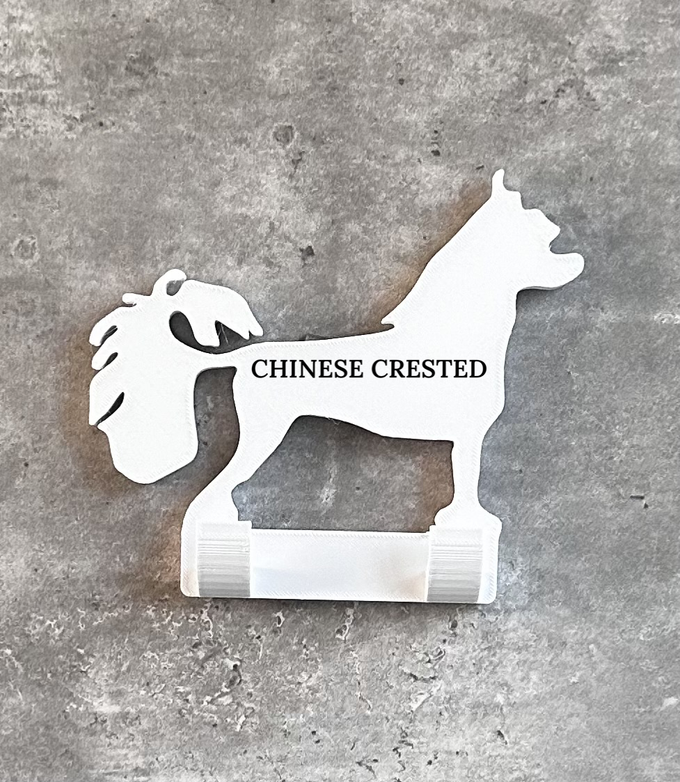 Personalised Chinese Crested  Dog Lead Hook | 3D Printed | Unique Personalised Gifts