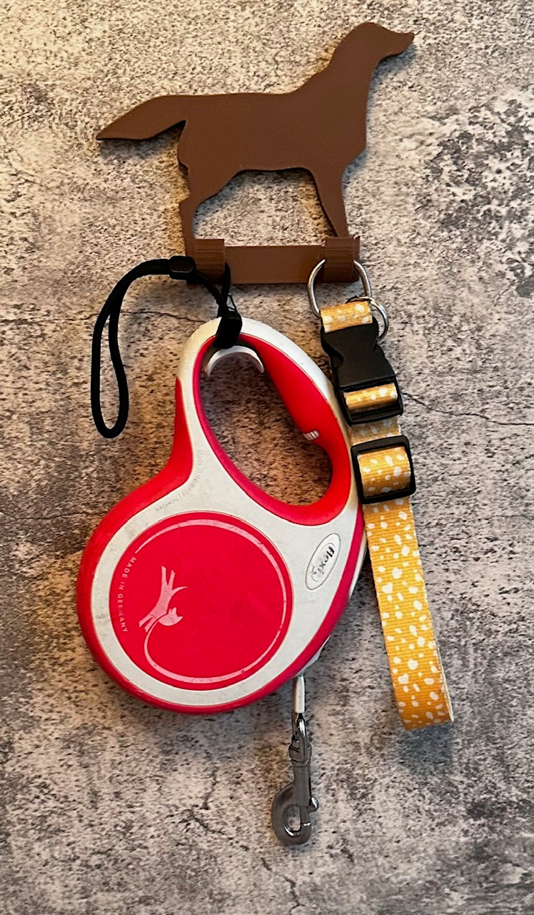 Flat Caoted Retriever Dog Lead Hook Stl File | 3D Printed | Unique Personalised Gifts