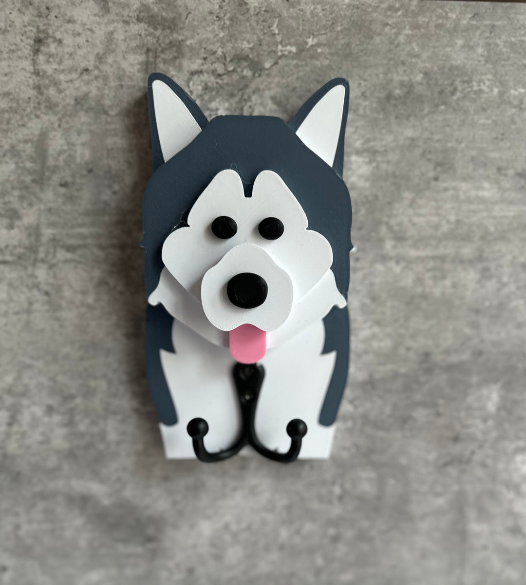 Husky Dog Face Hook (3D Printed)