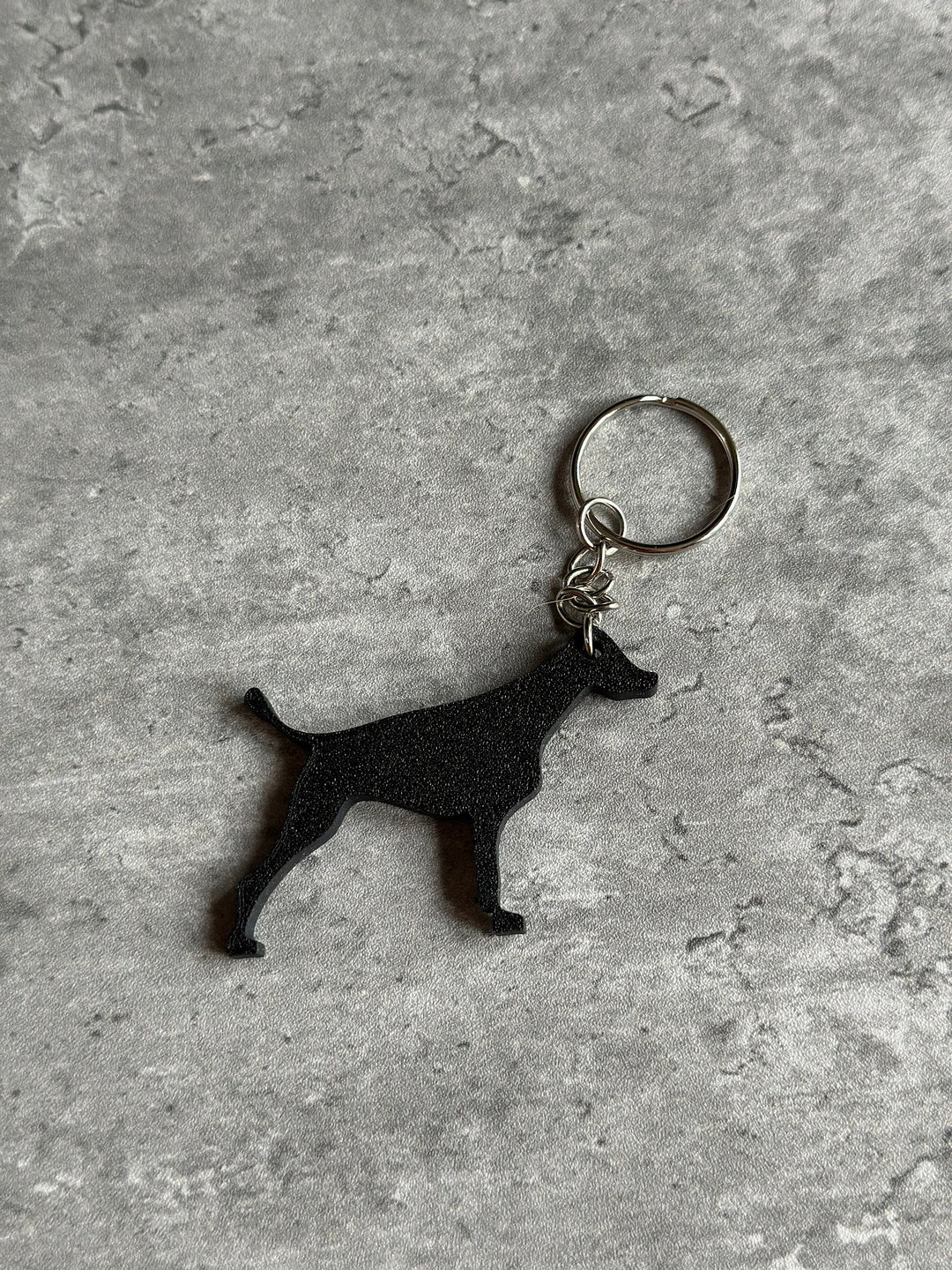 Personalised Doberman - Tail Dog keyring (3D Printed)