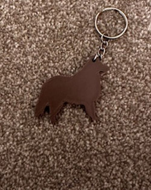 Personalised Rough Collie Dog keyring (3D Printed)