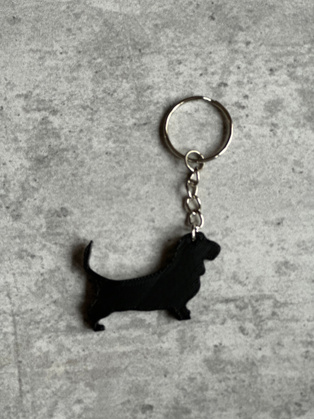 Personalised Bassett Hound Dog keyring (3D Printed)