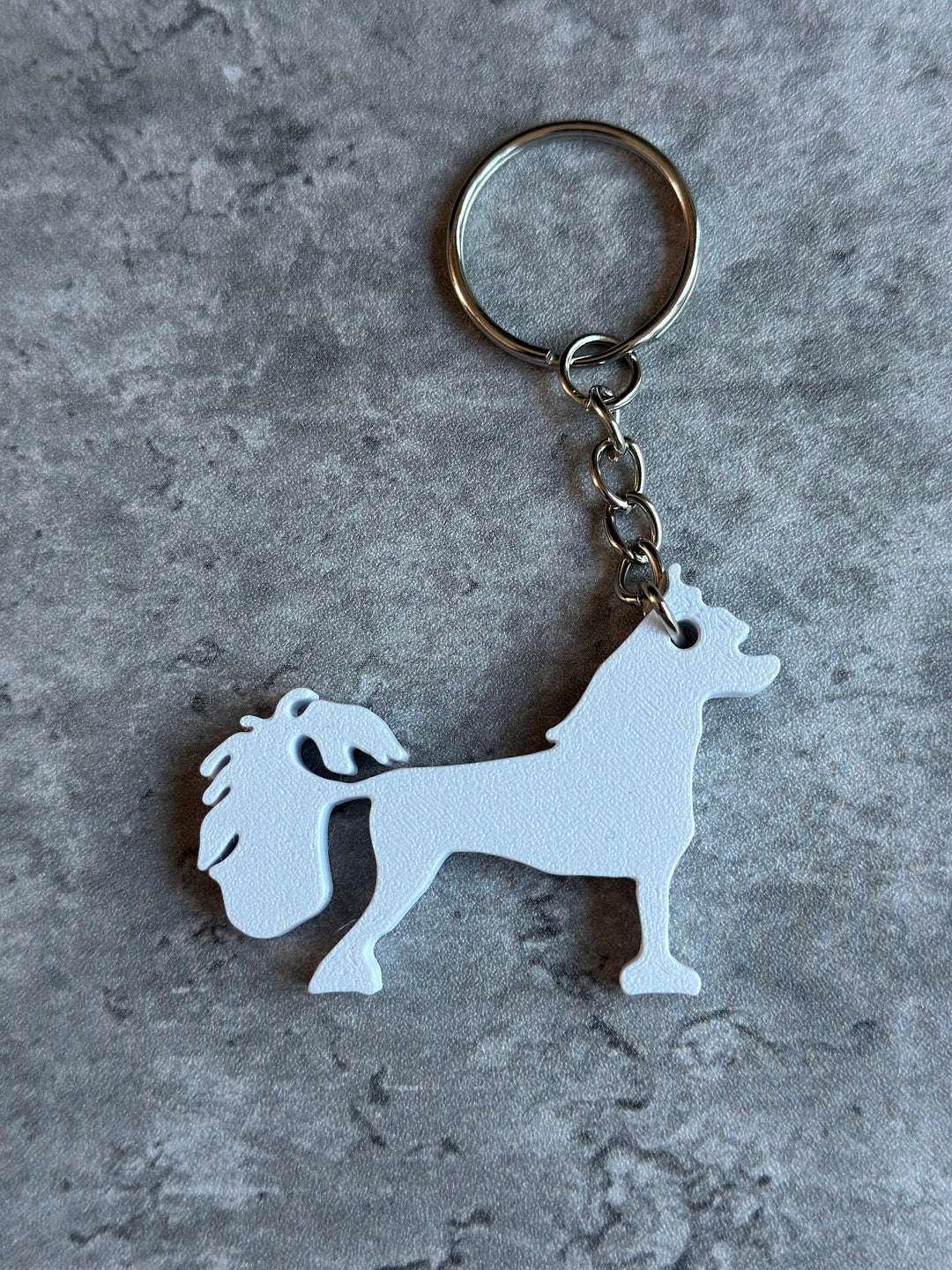 Personalised Chinese Crested Dog keyring (3D Printed)