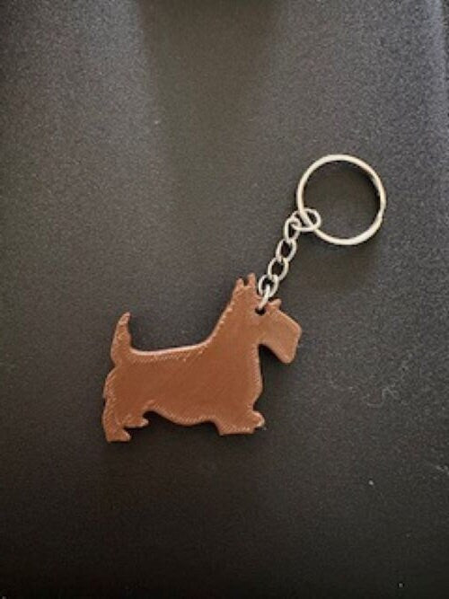 Personalised Scotiish Terrier Dog keyring (3D Printed)