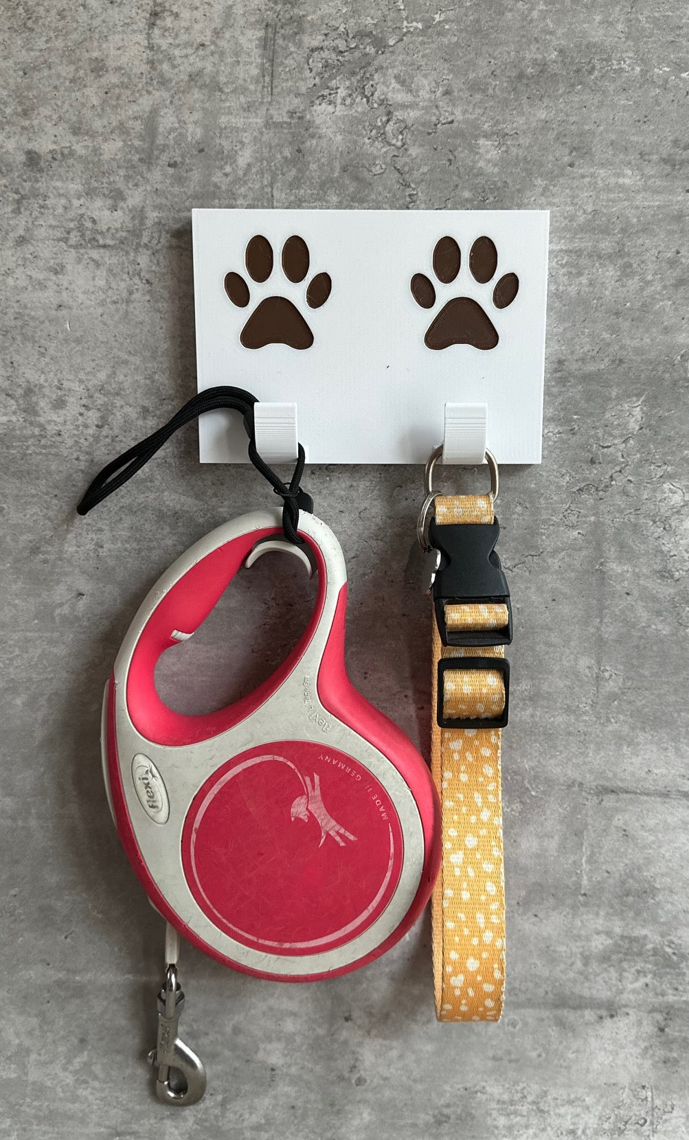 Personalised  Paw Print (2 Paws) Dog Lead Hook | 3D Printed | Unique Personalised Gifts)
