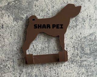 Shar Pei Dog Lead Hook Stl File | 3D Printed | Unique Personailed Gifts