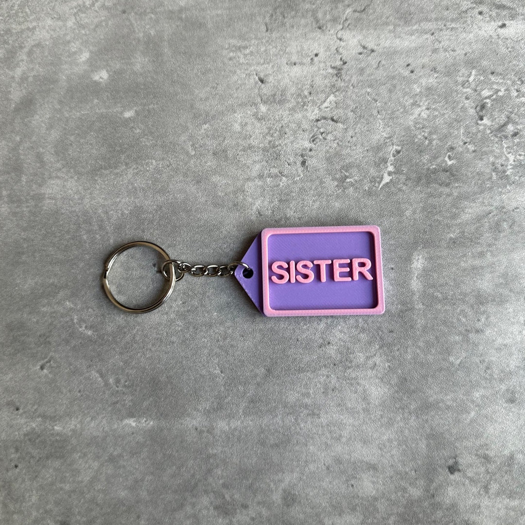 Family Keyring Stl File (Sister) | 3D Printed | Unique Personalised Gifts