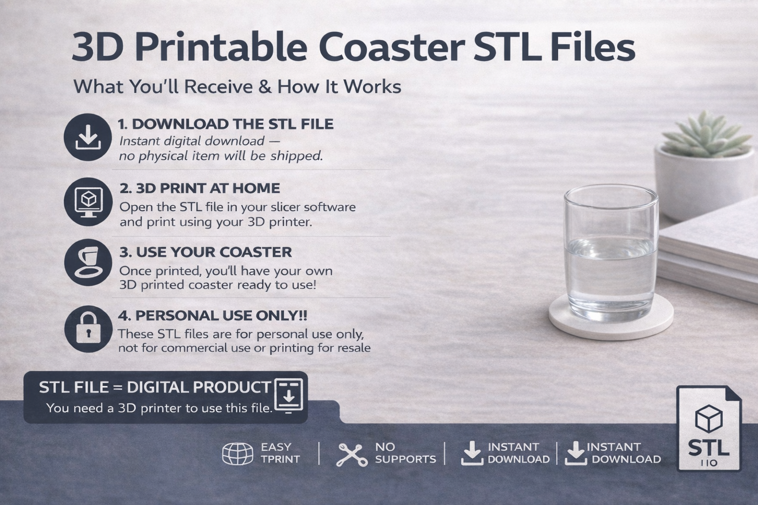 3D Printable Coaster STL Files