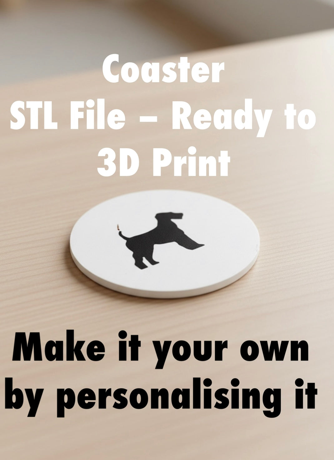 Airdale Terrier Coaster STL File | 3D Printable Dog Coaster | Digital Download