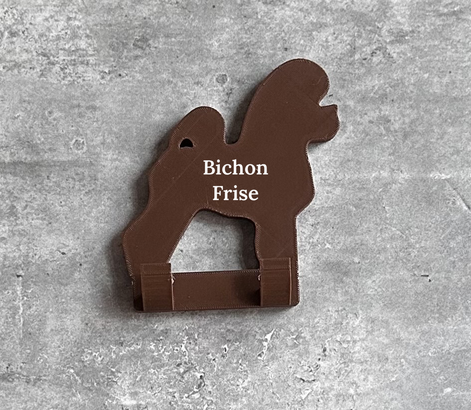 Bichon Frise Dog Lead Hook 3D | 3D Printed | Unique Personalised Gifts