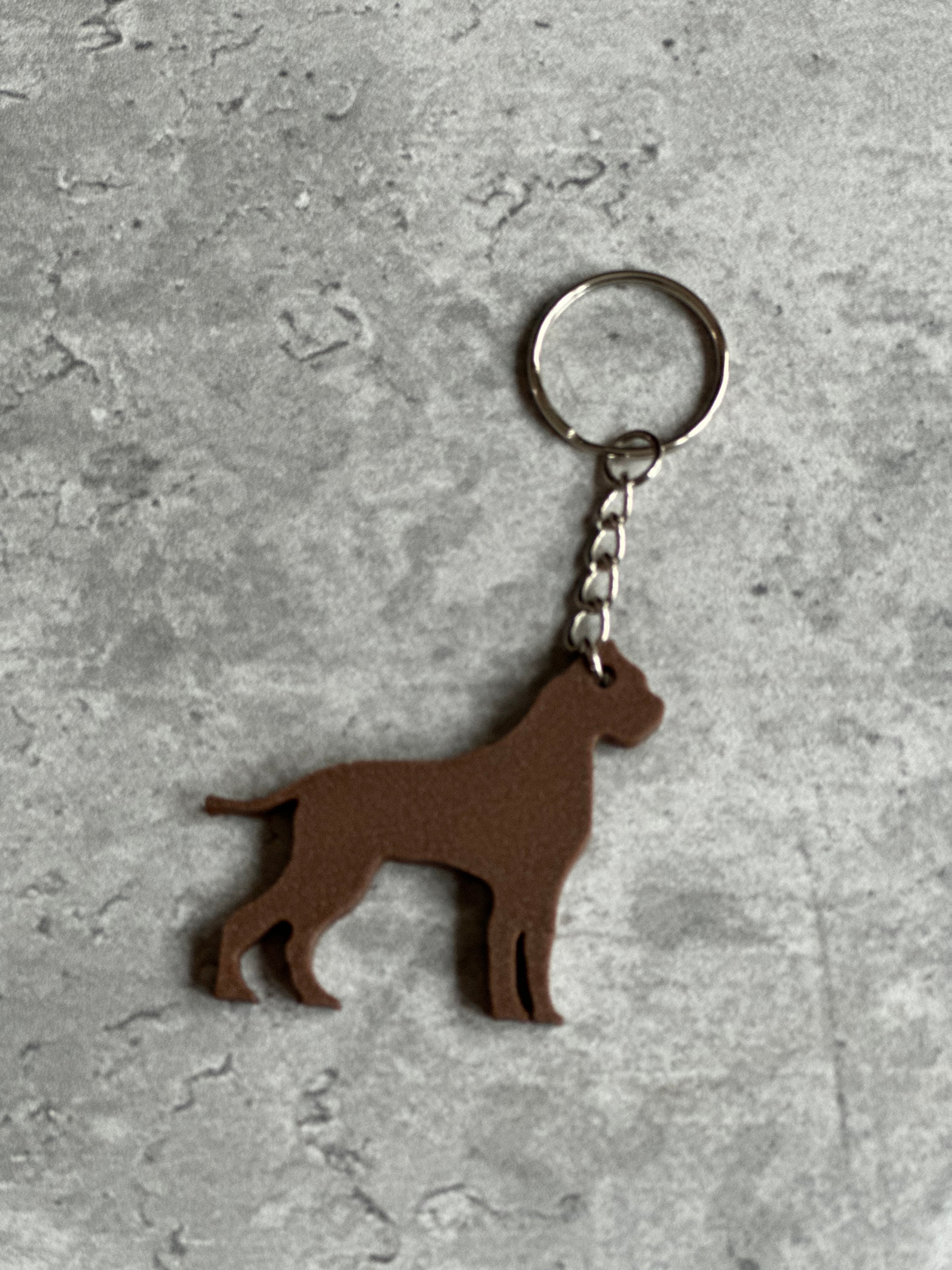 Boxer With Tail Dog Keyring Stl File | 3D Printed | Unique Personalised Gifts