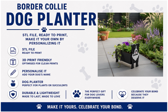 Border Collie STL File Bundle For 3D Printing