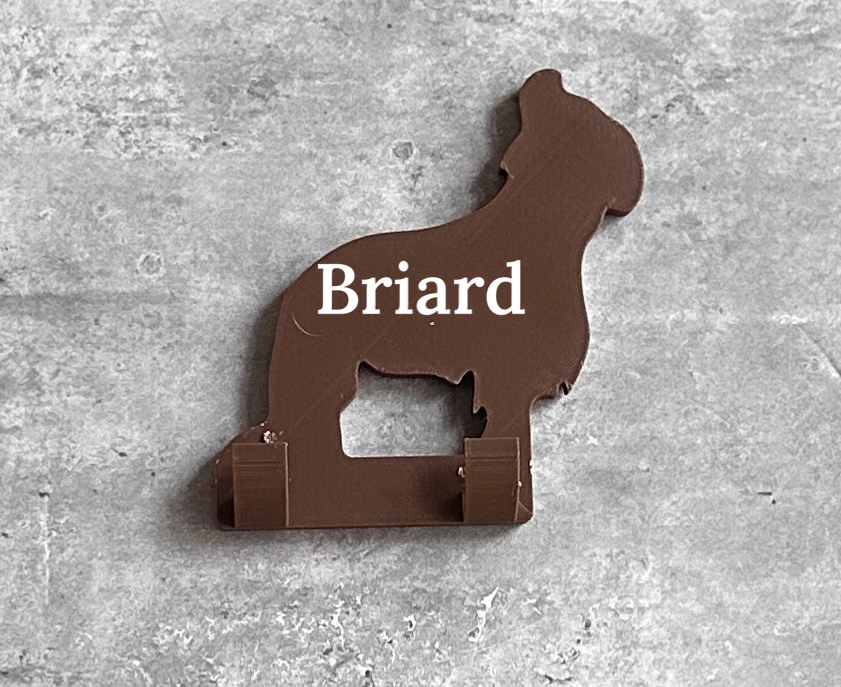 Personalised Briard  Dog Lead Hook | 3D Printed | Unique Personalised Gifts