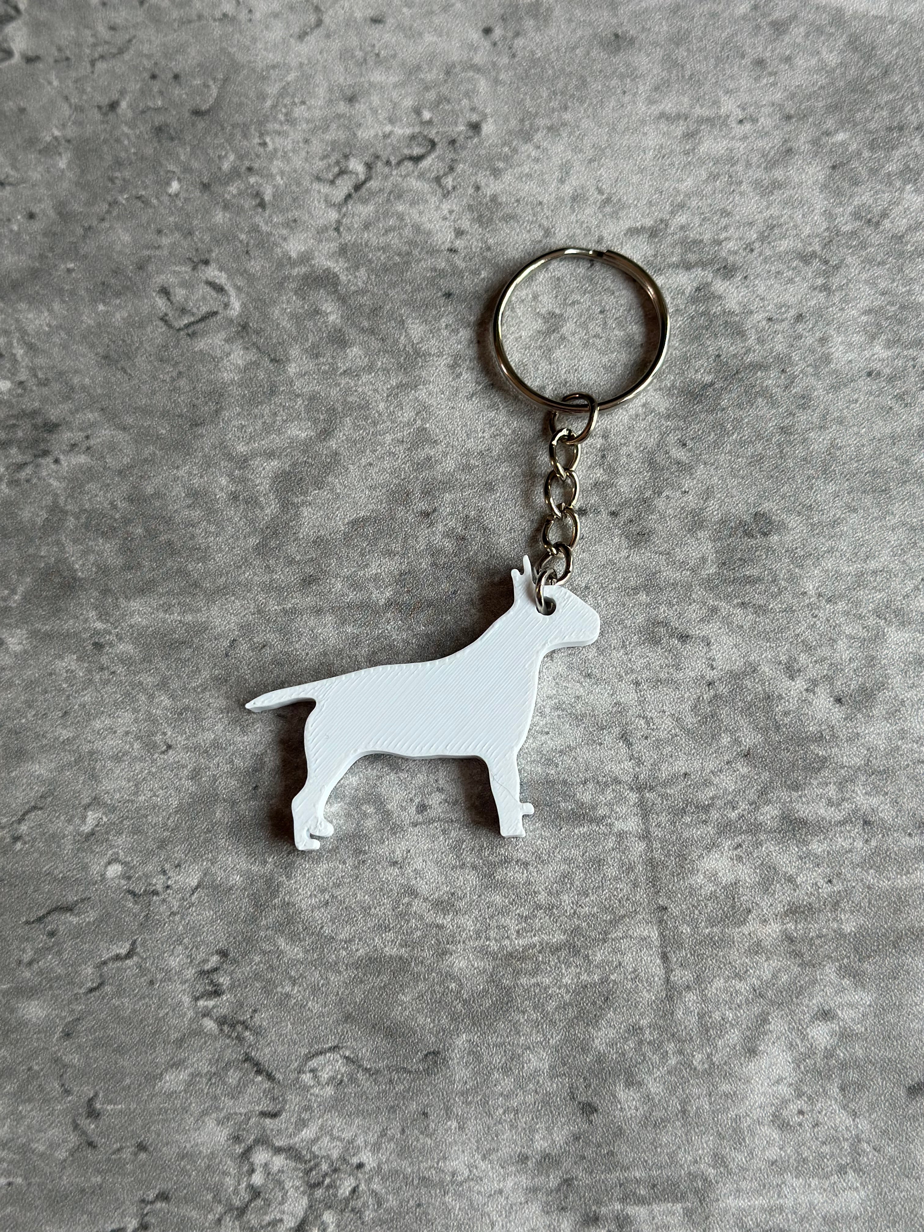 Bull Terrier Dog Keyring Stl File | 3D Printed | Unique Personalised Gifts