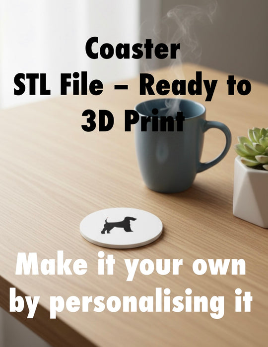 Airdale Terrier Coaster STL File | 3D Printable Dog Coaster | Digital Download