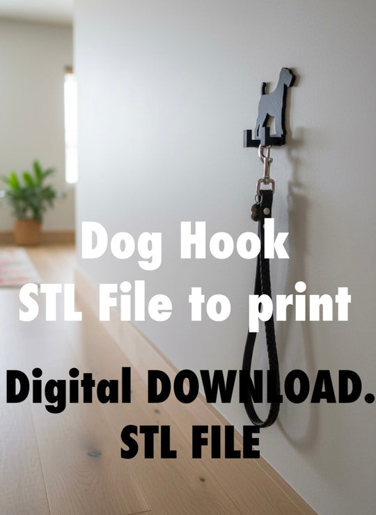Personalised Airedale dog lead hook with name STL file, 3D printable dog leash holder digital download