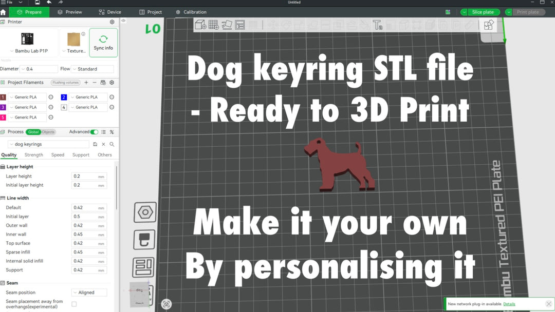 Personalised Airedale dog lead keyring with name STL file, 3D printable dog leash holder digital download