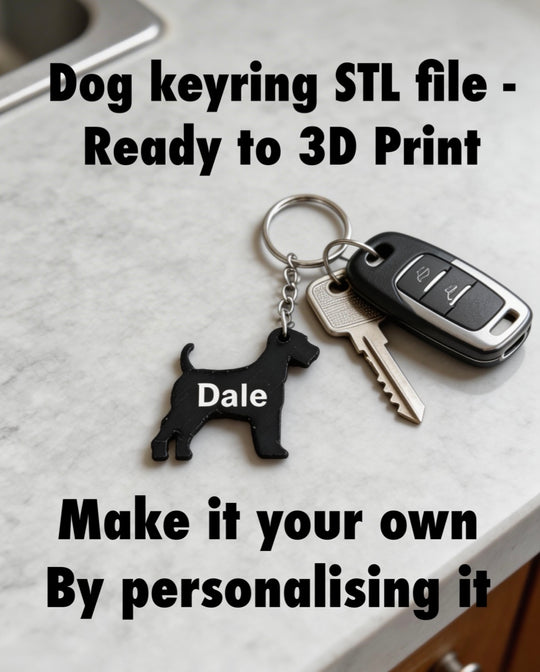 personalised Airedale Terrier keyring with name, custom dog keychain on handbag, dog lover gift UK