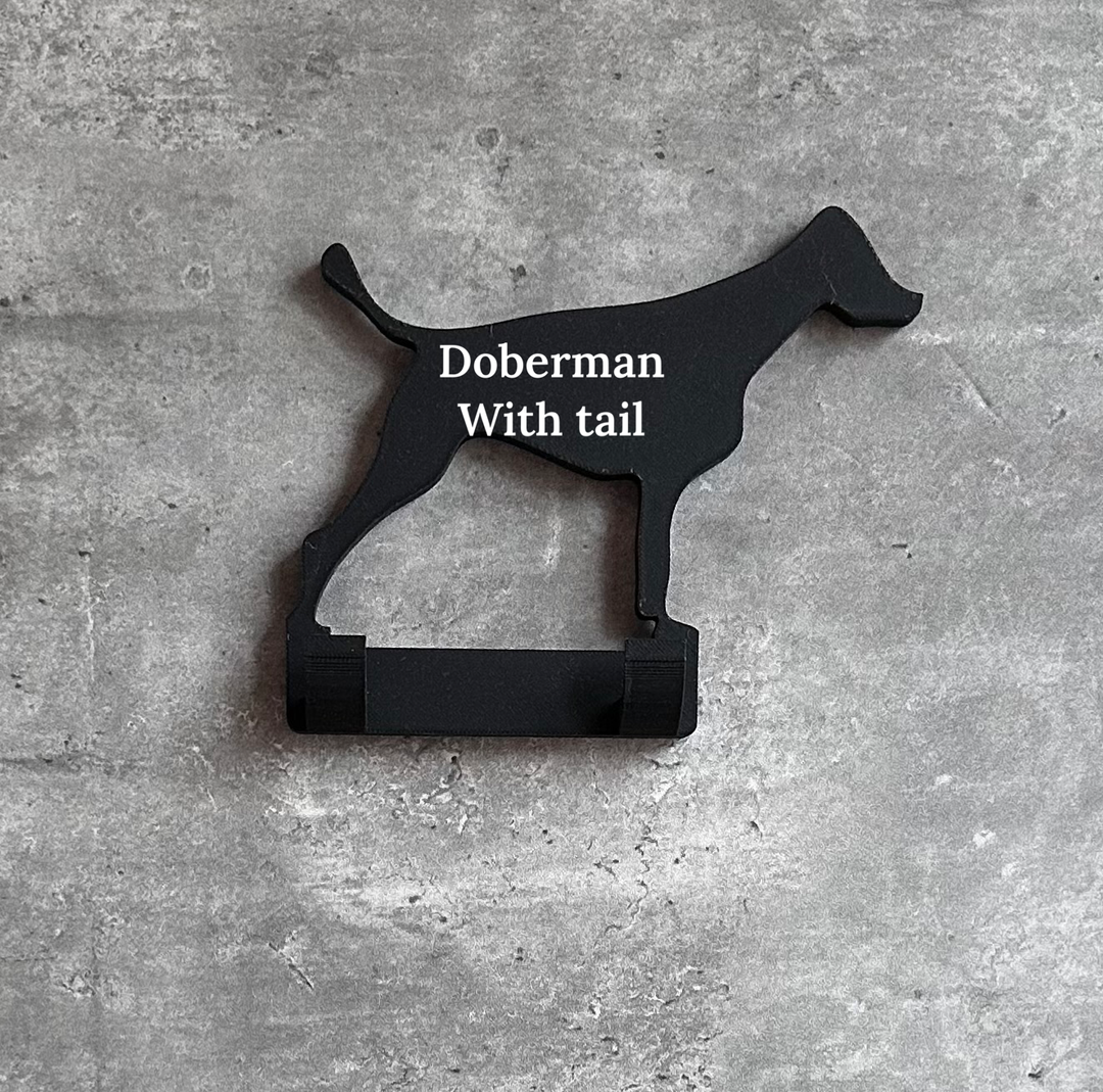 Doberman With Tail Dog Lead Hook Stl File | 3D Printed | Unique Personalised Gifts