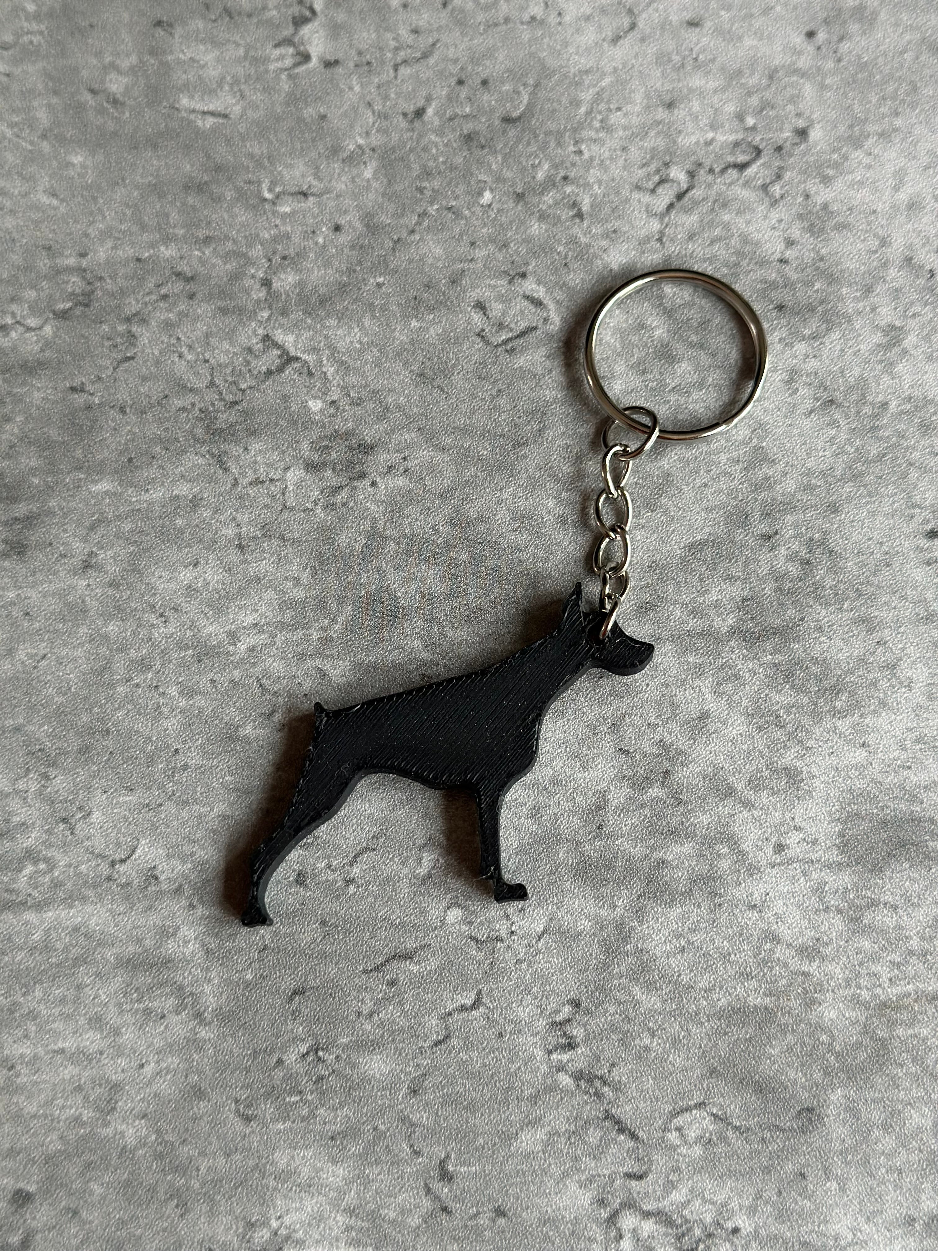 Doberman Without Tail  Dog Keyring Stl File | 3D Printed | Unique Peronalised Gifts