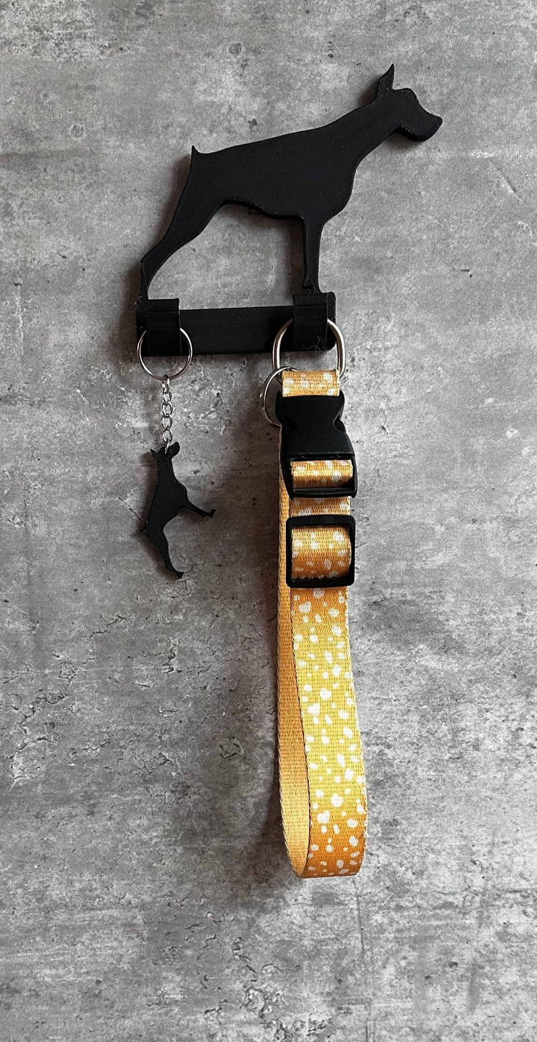Personalised Doberman Without Tail Dog Lead Hook | 3D Printed | Unique Personalised Gifts