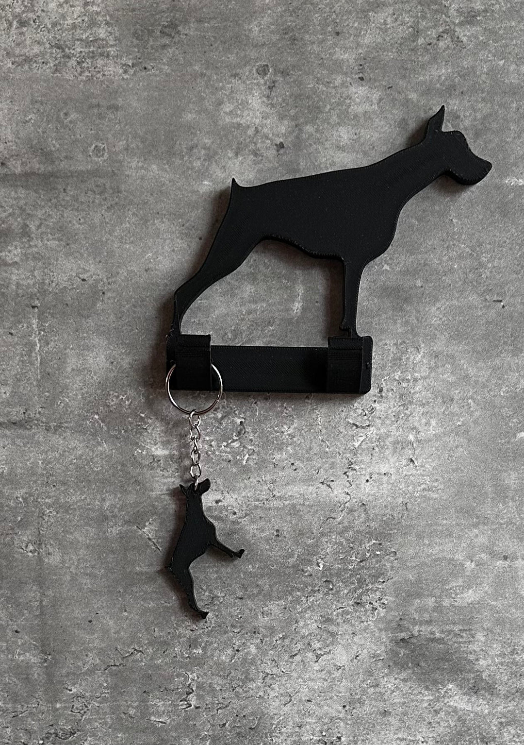 Personalised Doberman Without Tail Dog Lead Hook | 3D Printed | Unique Personalised Gifts