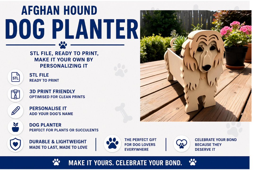 Afghan Hound STL File Bundle For 3D Printing