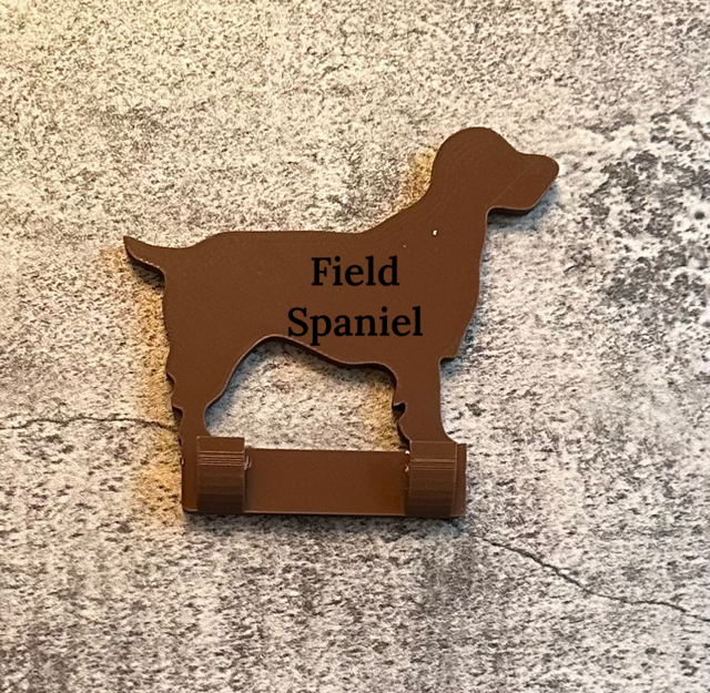 Personalised Field Spaniel Dog Lead Hook | 3D Printed | Unique Personalised Gifts