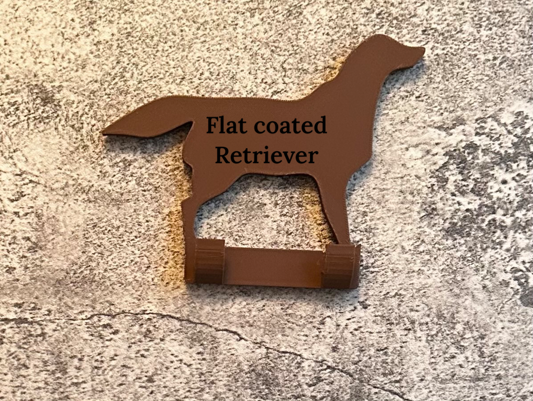 Personalised  Flat Coated Retriever Dog Lead Hook | 3D Printed | Unique Personalised Gifts