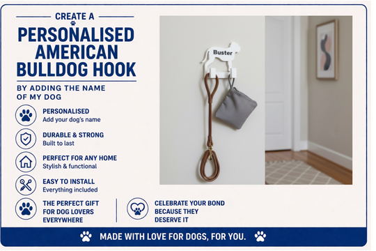American Bulldog 3D Printed Dog Wall Hook