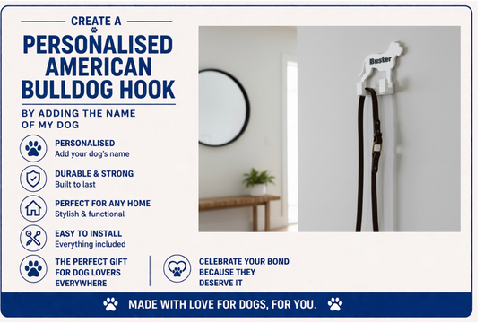 American Bulldog 3D Printed Dog Wall Hook