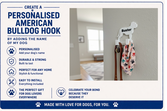 American Bulldog 3D Printed Dog Wall Hook