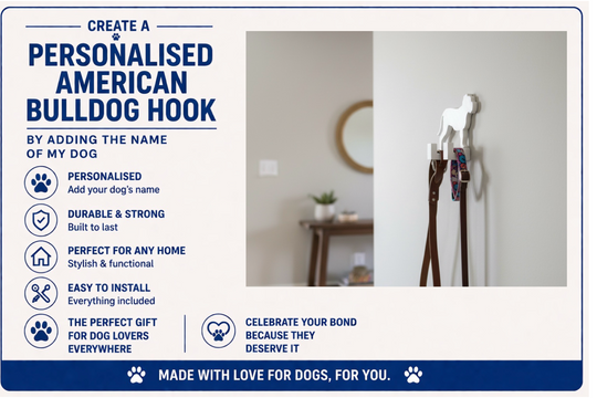 American Bulldog 3D Printed Dog Wall Hook