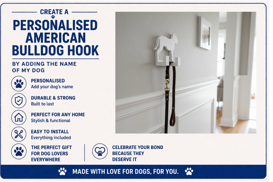 American Bulldog 3D Printed Dog Wall Hook