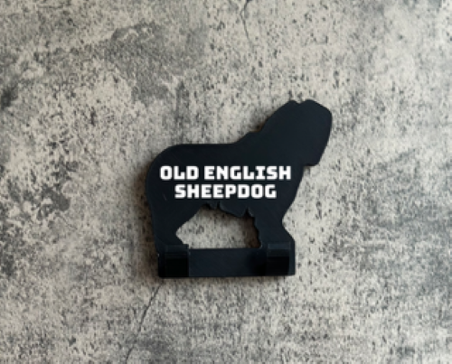 Personalised Old English Sheepdog, Dog Lead Hook | 3D Printed | Unique Personalised Gifts