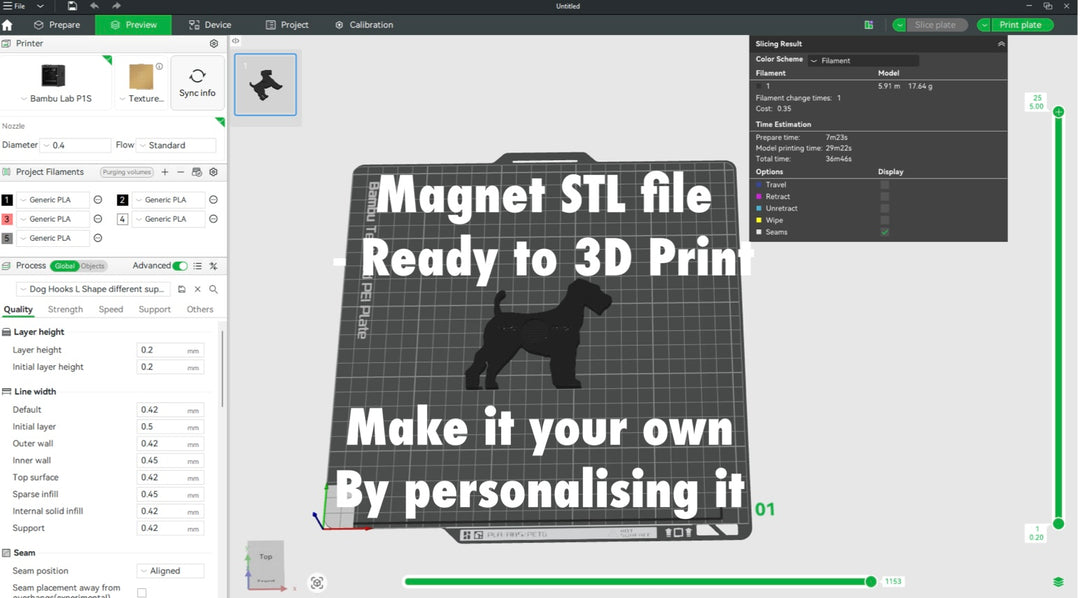 Airedale Terrier magnet STL file for 3D printing, dog fridge magnet digital download, custom dog magnet design UK