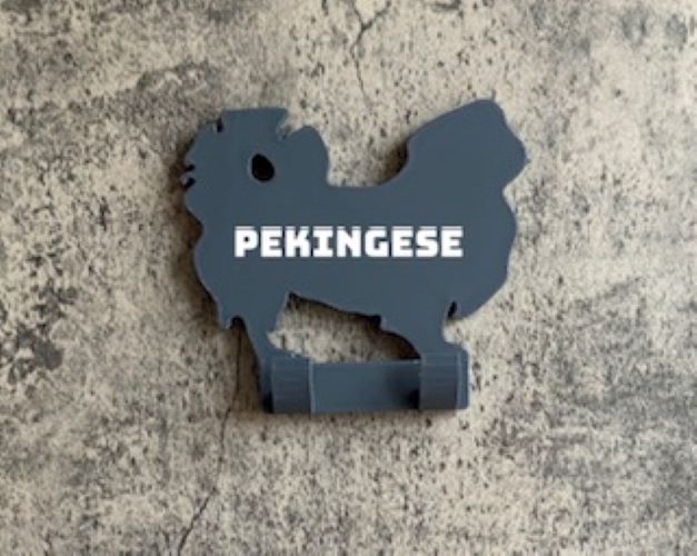 Personalised Old English Pekingese Dog Lead Hook | 3D Printed | Unique Personalised Gifts