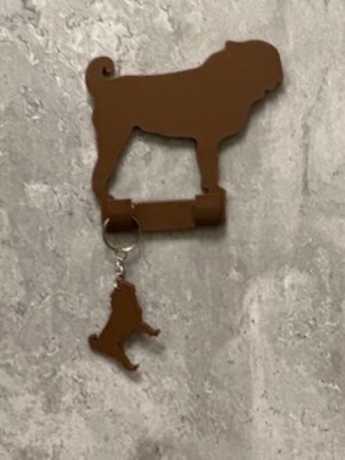 Personalised Pug Dog Lead Hook | 3D Printed | Unique Personalised Gifts