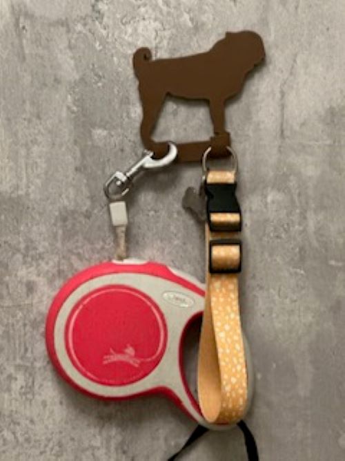 Pug Dog Lead Hook Stl File | 3D Printed | Unique Perxonalised Gifts