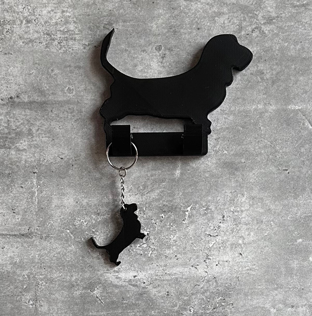 Personalised Basset Hound Dog Lead Hook | 3D Printed | Unique Personalised Gifts