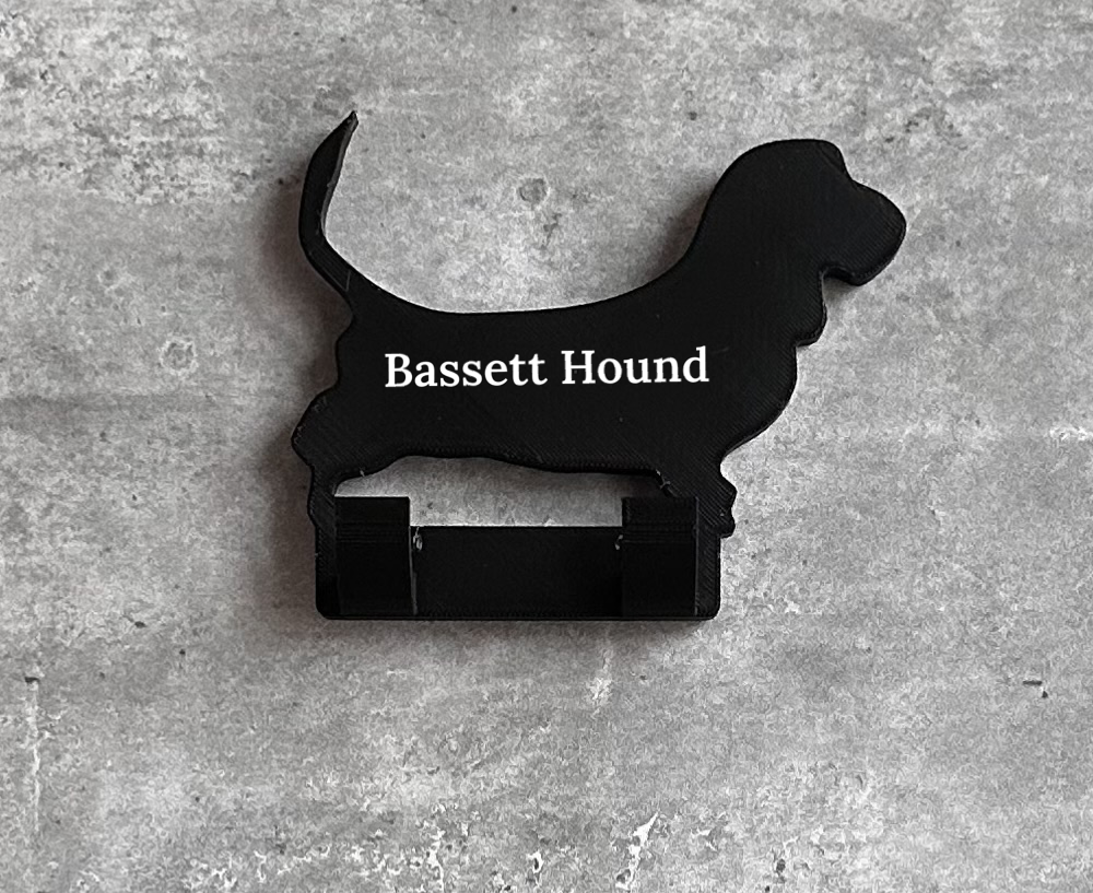 Personalised Basset Hound Dog Lead Hook | 3D Printed | Unique Personalised Gifts