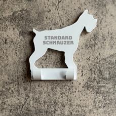 Personalised Standard Schnauzer Dog Lead Hook | 3D Printed | Unique Personalised Gifts