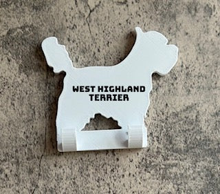 Personalised West Highland Terrier Dog Lead Hook | 3D Printed | Unique Personalised Gifts