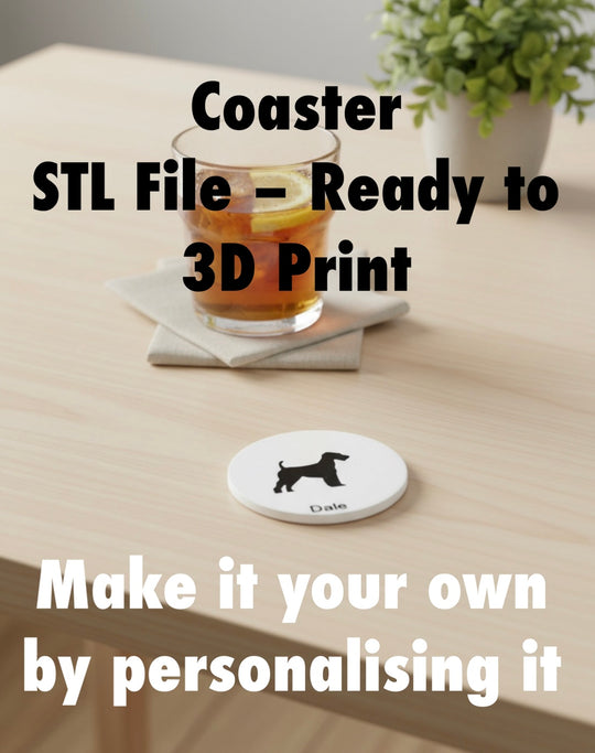 Airdale Terrier Coaster STL File | 3D Printable Dog Coaster | Digital Download