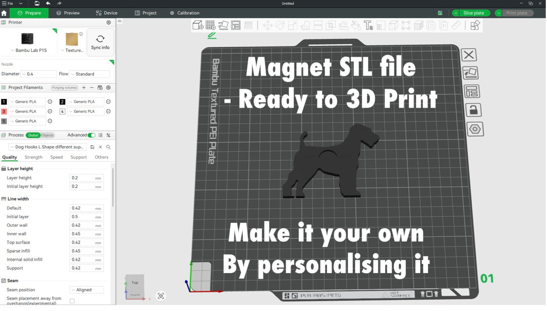 Airedale Terrier magnet STL file for 3D printing, dog fridge magnet digital download, custom dog magnet design UK