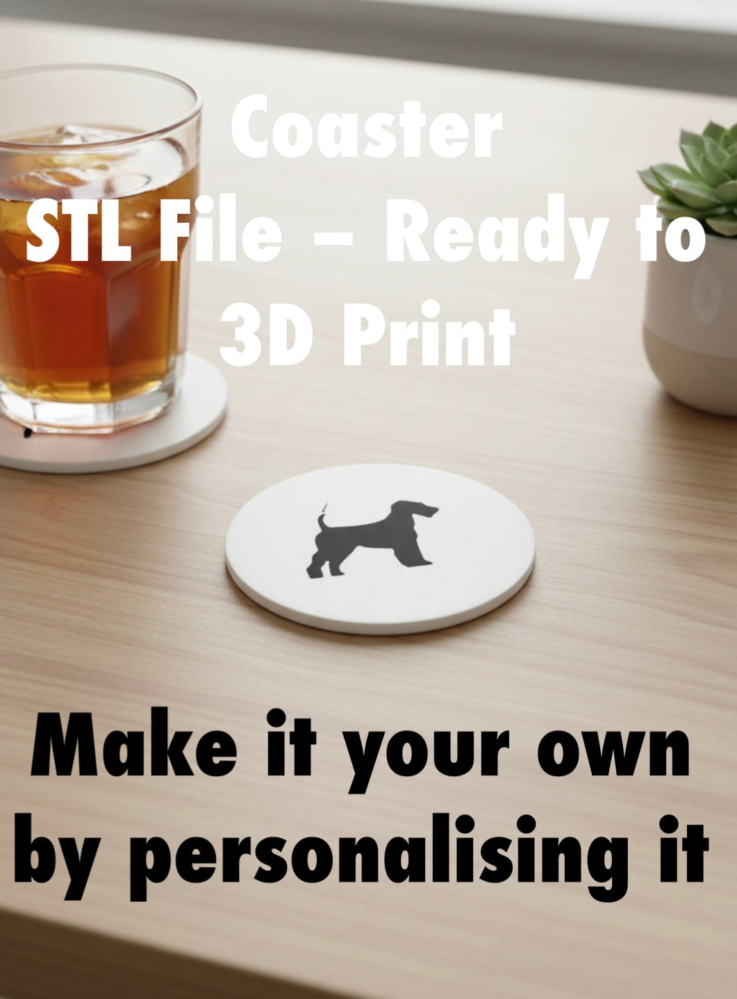 Airdale Terrier Coaster STL File | 3D Printable Dog Coaster | Digital Download